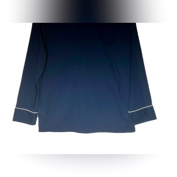 J. Crew Cotton Sleep Shirt with Chest Pocket, Navy with White Piping, Size S - Picture 10 of 13